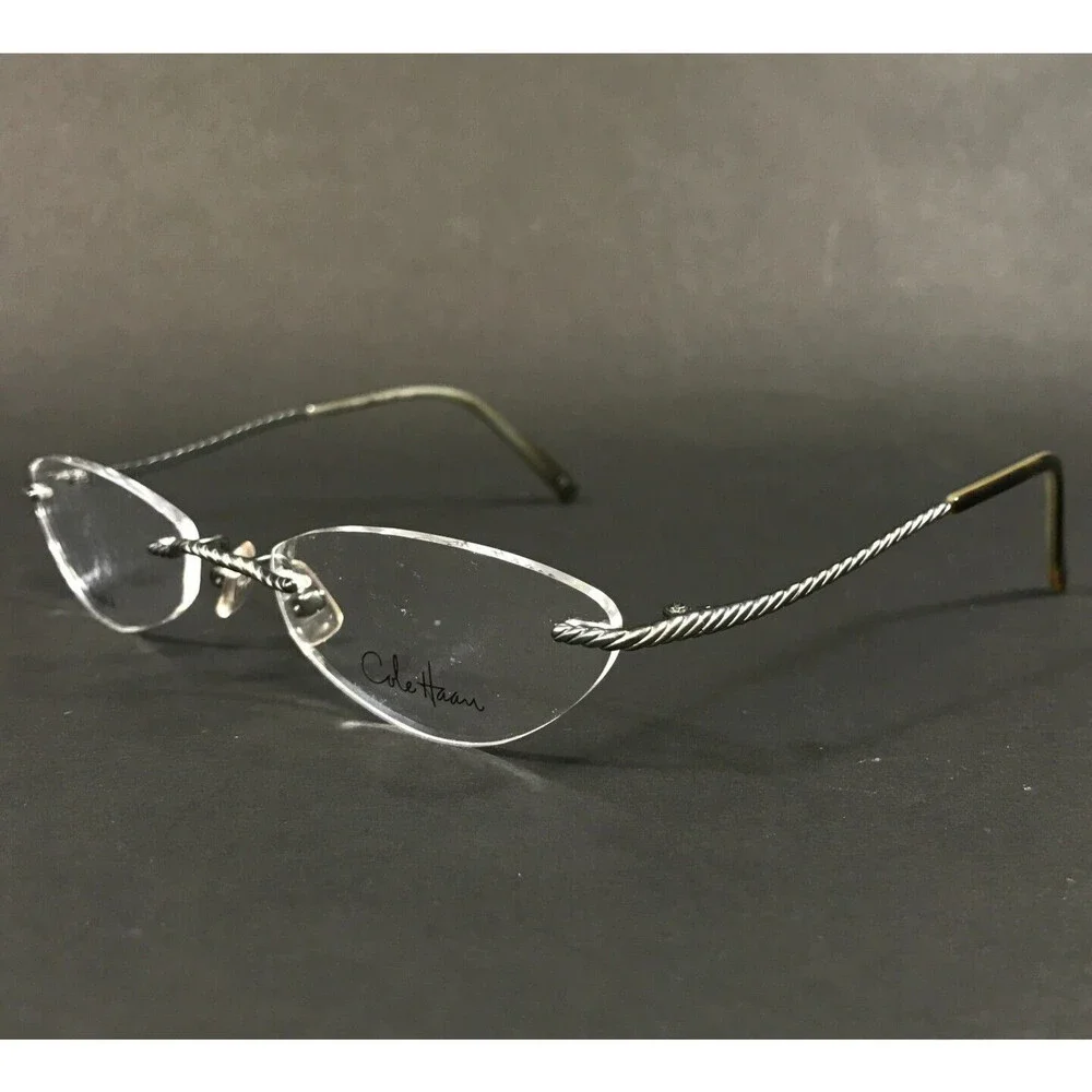 Cole Haan Eyeglasses Frames CH 905 SAGE Grey Round Rimless 50-18-130
